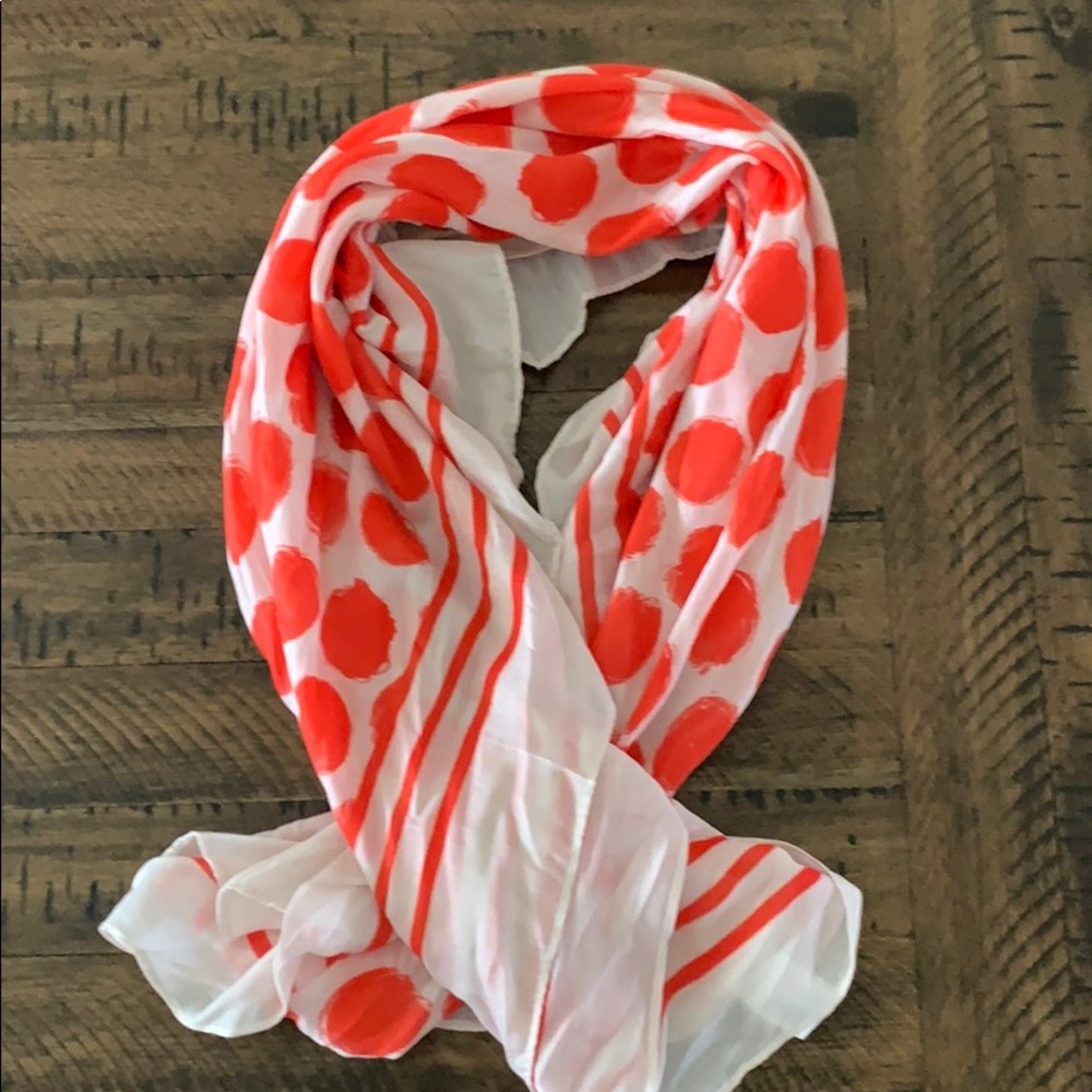White and Red Scarf